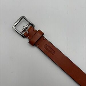 Coach Brown Vegetable Tanned Leather Skinny Belt Made in Italy Women Sz L EUC